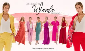 Eleganckie kreacje na wesele. Odwiedź Naoko i wybierz idealny strój, który spełni dress code koktajlowy.