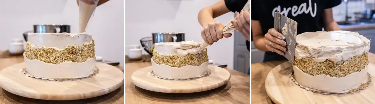 tort fault line cake, minimalistyczne dekoracje boków tortu